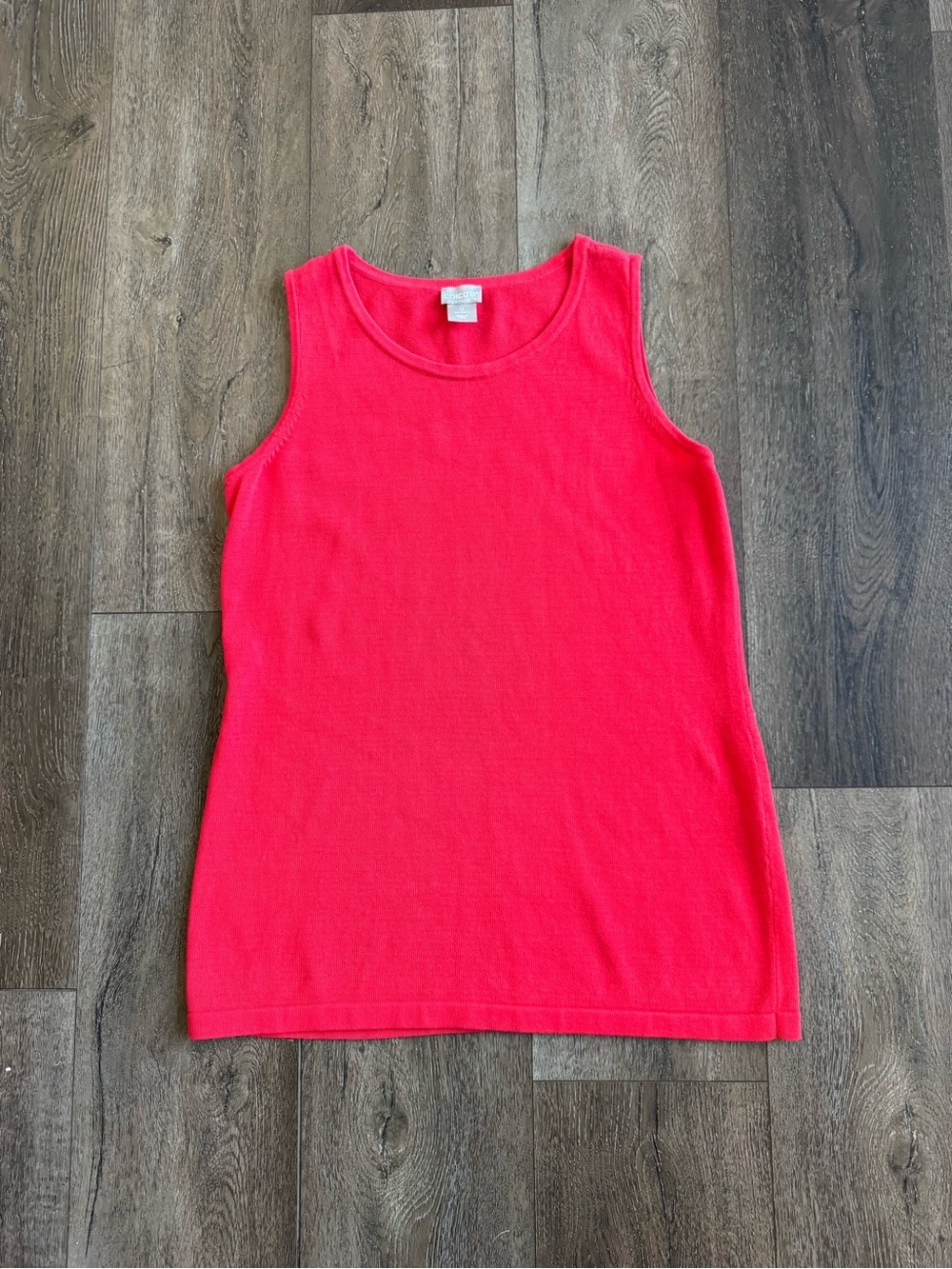 Chico's Bright Coral Red Sleeveless Knit Top Size 0 (Small)